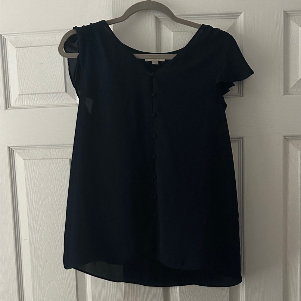 LOFT Midnight Blue Button-Down Blouse